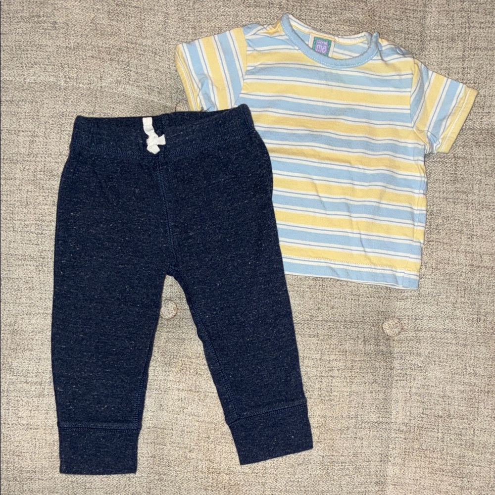 Carter's Blue and Yellow Striped Set